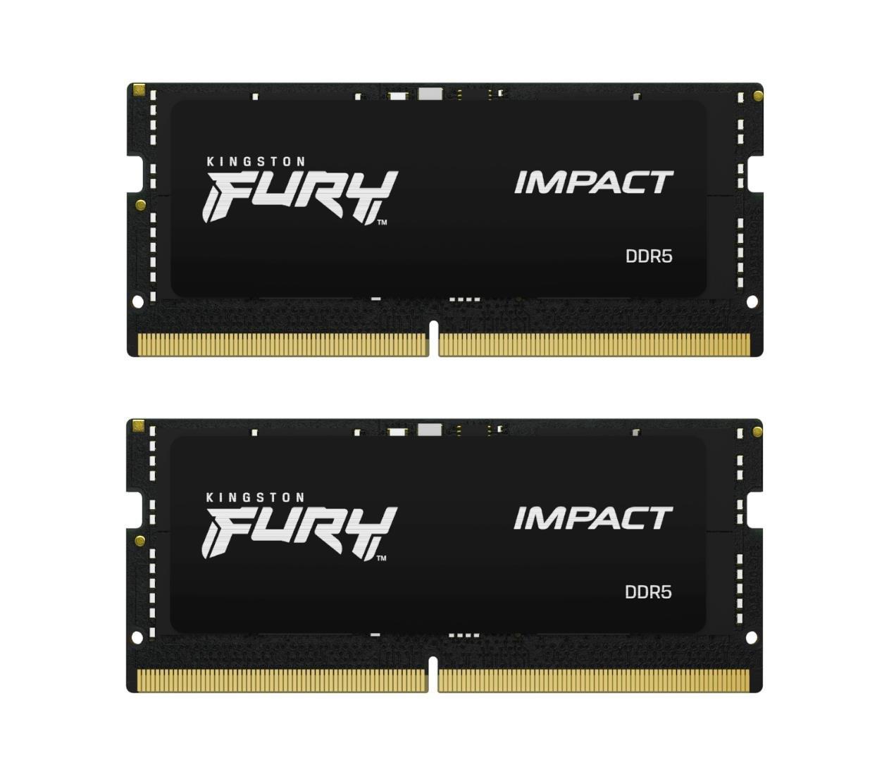 Пам'ять для ноутбуків Kingston FURY 64 GB (2x32GB) SO-DIMM DDR5 4800 MHz FURY Impact (KF548S38IBK2-64), фото 1