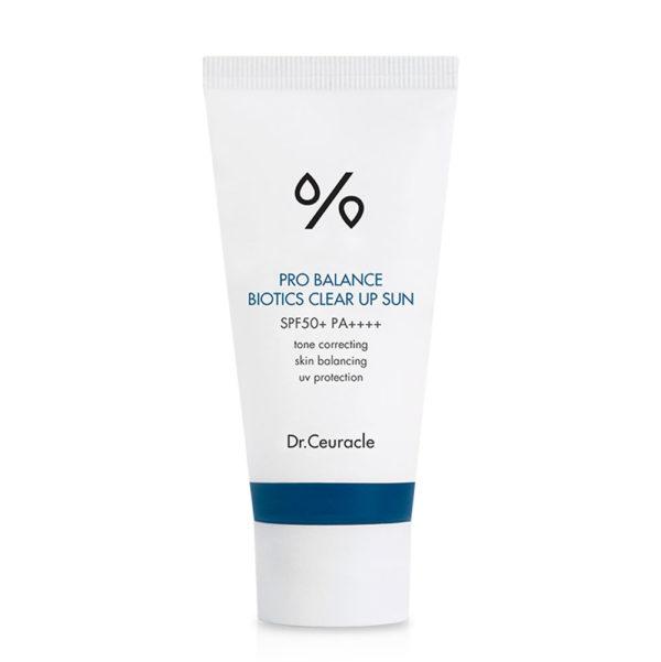 Сонцезахисний освітлювальний крем із пробіотиками Dr.Ceuracle Pro Balance Biotics Clear Up Sun SPF50+PA++++ 50 мл