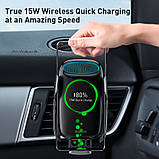 Тримач для телефона в автомобіль BASEUS Milky Way Electric Bracket Wireless Charger (15W) (WXHW02-01), фото 8