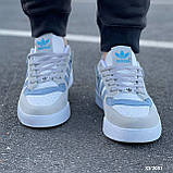 Чоловічі кросівки Adidas Forum low Gray/White, фото 4