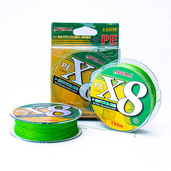Шнур Feima PE X8 150 м, 0,14 мм, плетений 8-жильний, тест 11,3 кг