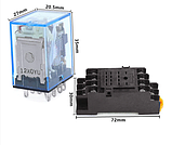 Проміжне електромагнітне комутаційне реле MY4NJ з розетковим роз'ємом 24 В 5 A на 4 групи, фото 3