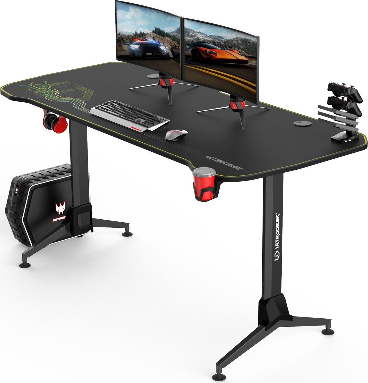 Фото - Офисный стол Ultradesk Геймерский игровой стол геймера  GRAND Green UDESK-GD-GR 