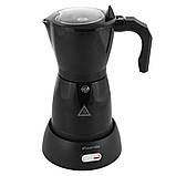 Гейзерна кавоварка електрична з алюмінію 0,3 л Kamille 2600, фото 4