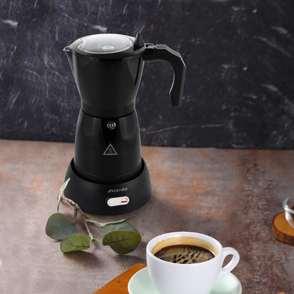 Гейзерна кавоварка електрична з алюмінію 0,3 л Kamille 2600, фото 1