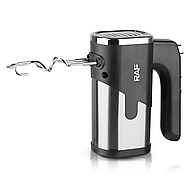 Ручний міксер для кухні на 5 швидкостей RAF R.6630 300 Вт Чорно-сірий Кухонний електричний міксер, фото 5