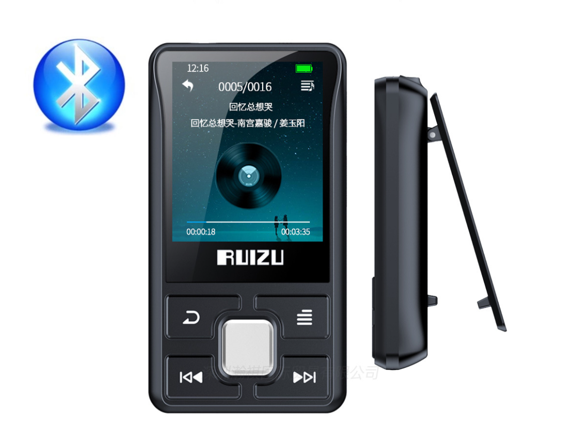 MP3 плеєр Ruizu X55 Bluetooth Hi-Fi 8Gb з кліпсою