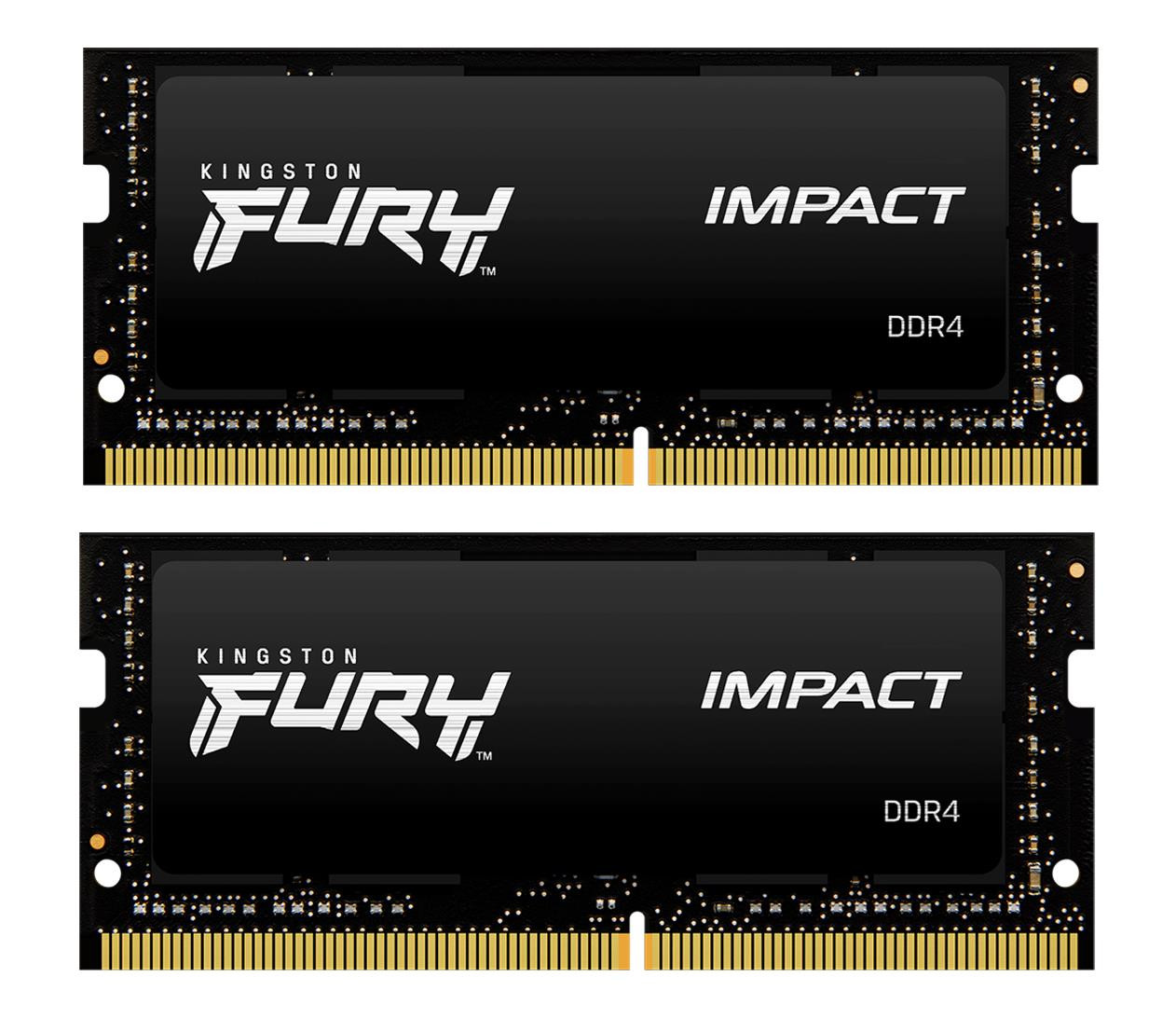 Пам'ять для ноутбуків Kingston FURY 64 GB (2x32GB) SO-DIMM DDR4 3200 MHz Impact (KF432S20IBK2/64), фото 1