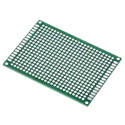 Плата макетна склотекстоліт PM 70х90mm  одностороння, крок 2,54mm, товщина: 1,6mm, зелена маска