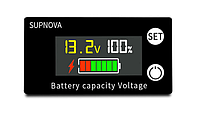 Цифровой индикатор заряда аккумуляторов для контроля уровня заряда вольтметр 8В-100В с датчиком температуры