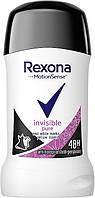 Rexona Рексона Invisible Pure против белых и жёлтых пятен антиперспирант-стик женский, 40 мл