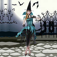 Костюм Изумрудной колдуньи S/M костюм для сексуальных игр Скидка 554