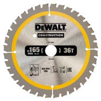 Диск пильний DeWALT CONSTRUCTION 165 х 20 мм, 36 z (ATB), 20 градусів (DT1950)