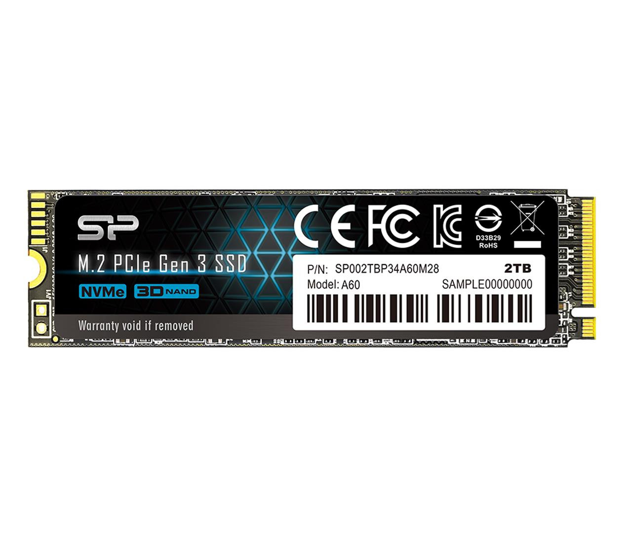 SSD накопичувач Silicon Power 2 TB M.2 A60 (SP002TBP34A60M28), фото 1