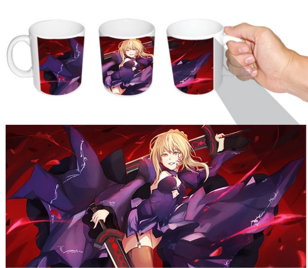 Чашка біла аніме Сейбер Доля Ніч Схоплення ABC