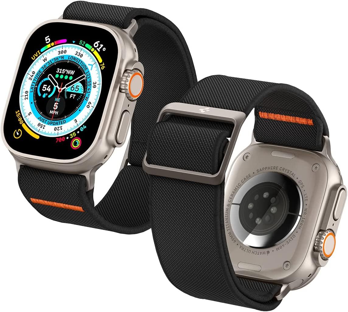 Нейлоновий ремінець Spigen для Apple Watch (49/45/44/42) — Lite Fit Ultra, Black (AMP05983)