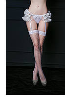 Белый комплект с чулками S/M Эротическое белье Скидка 143