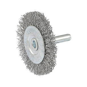 Щітка дискова MASTERTOOL з рифленого дроту 50 мм зі стрижнем 1/4" 19-9805, фото 1