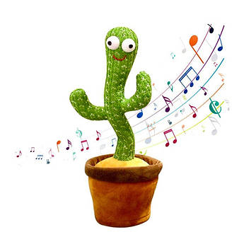 Навчальний кактус, що танцює, з підсвіткою Dancing Cactus 32 см, що співає, повторювач (122489)