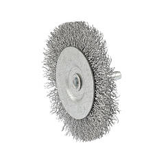 Щітка дискова MASTERTOOL з рифленого дроту Ø 75 мм зі стрижнем 1⁄4" 19-9807