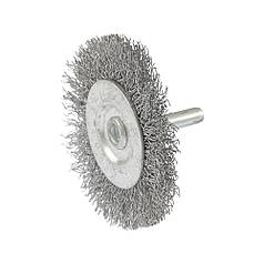 Щітка дискова MASTERTOOL з рифленого дроту Ø 60 мм зі стрижнем 1⁄4" 19-9806
