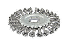 Щітка дискова MASTERTOOL із плетеного дроту Ø 125х22.2 мм 19-9012