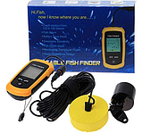 Багатофункціональний ехолот Fish Finder портативний до 100 м сонар Чорно-жовтий, фото 3