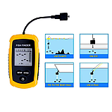 Ехолот Fish Finder портативний до 100 м сонар Чорно-жовтий, фото 5