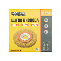 Щітка дискова MASTERTOOL з латунованого рифленого дроту 200х32 мм 19-9220, фото 5
