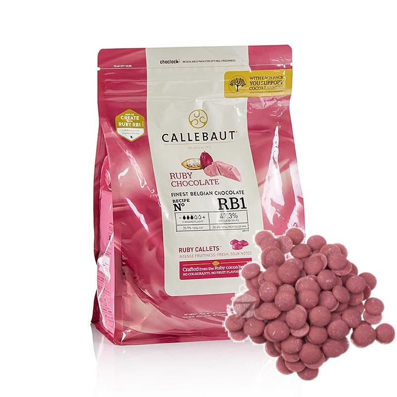 Рубіновий шоколад бельгійський Ruby RB1 47,3% Callebaut 100 г