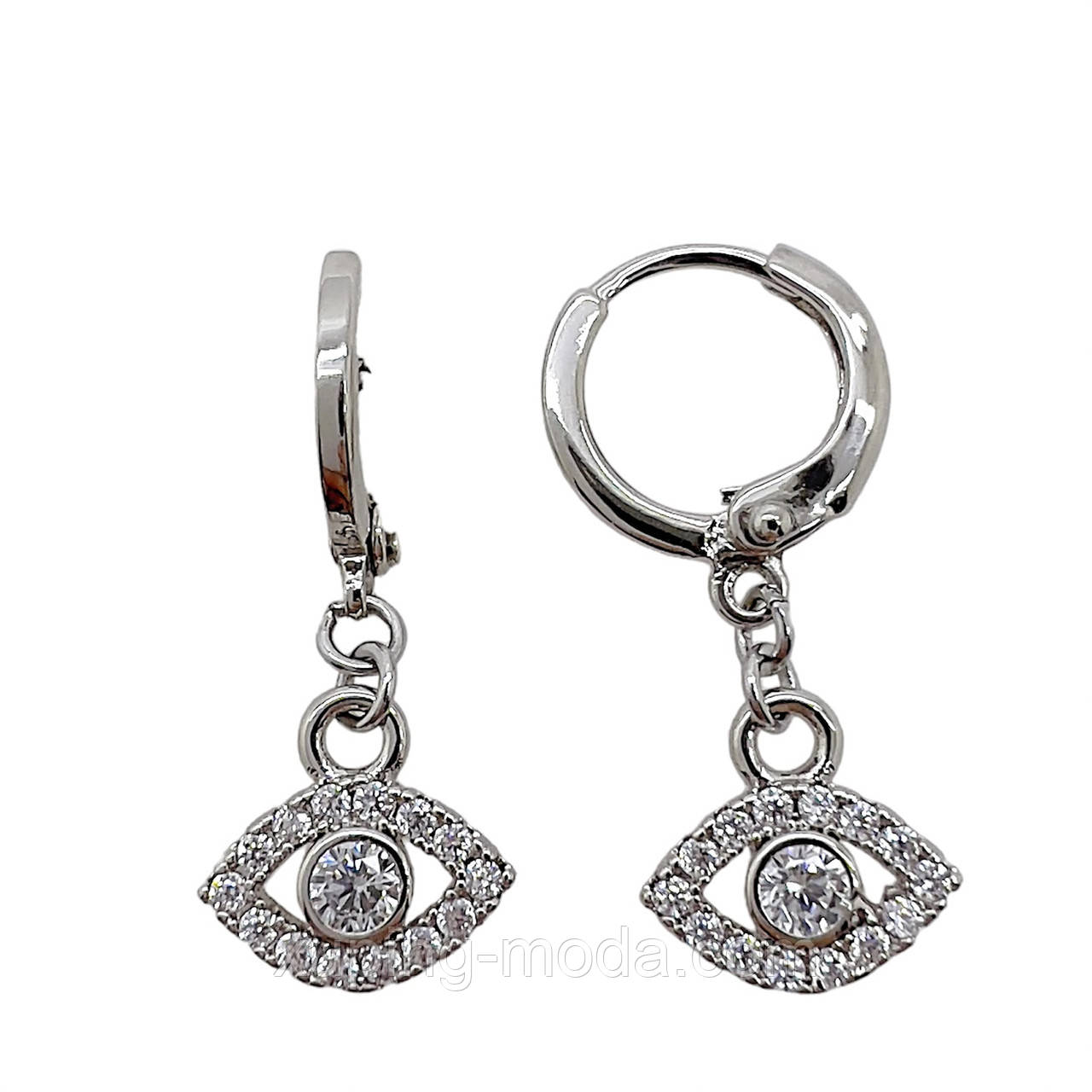 Сережки  xuping. 25х10 мм. Родій