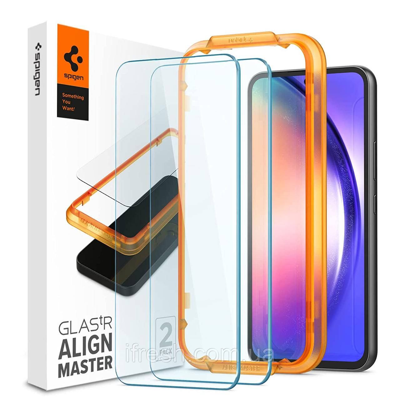 Захисне скло Spigen для Samsung Galaxy A54 (5G) - Glas.tR AlignMaster (2 шт) (AGL05966)