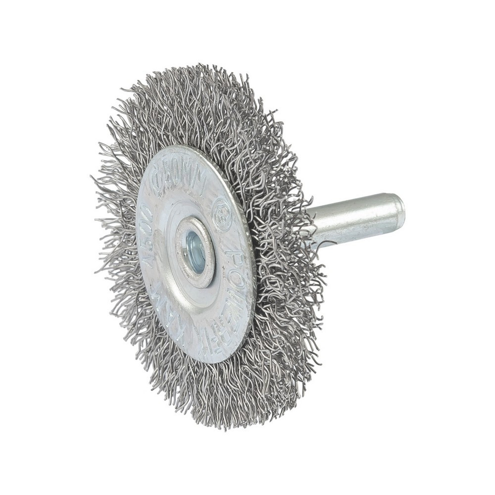 Щітка дискова з рифленого дроту D50 мм зі стрижнем 1/4" MASTER TOOL 19-9805