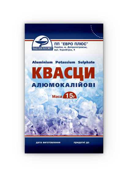 Квасці алюмокалієві 15 г КВАСЦИ