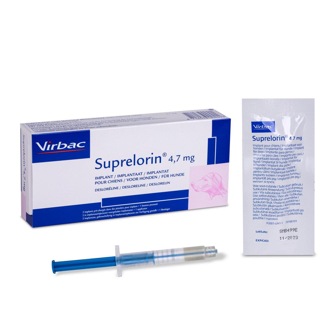 Супрелорин (Suprelorin) 4,7 мг імплантат для собак, кішок і тхорів Virbac