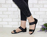 Жіночі босоніжки чорного кольору низький каблук закрита п'ята розмір 36 38 39, фото 3
