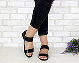 Зручні жіночі босоніжки чорні маленький каблук закрита п'ята розмір 39, фото 3