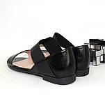 Жіночі босоніжки чорного кольору низький каблук закрита п'ята розмір 36 38 39, фото 6