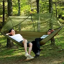 Гамак подвійний із москітною сіткою Hammock With Net Army для відпочинку до 200 кг, фото 4