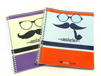Блокнот "Mustache" на спіралі В5, 60 аркушів, клітинка Ц355035У-2