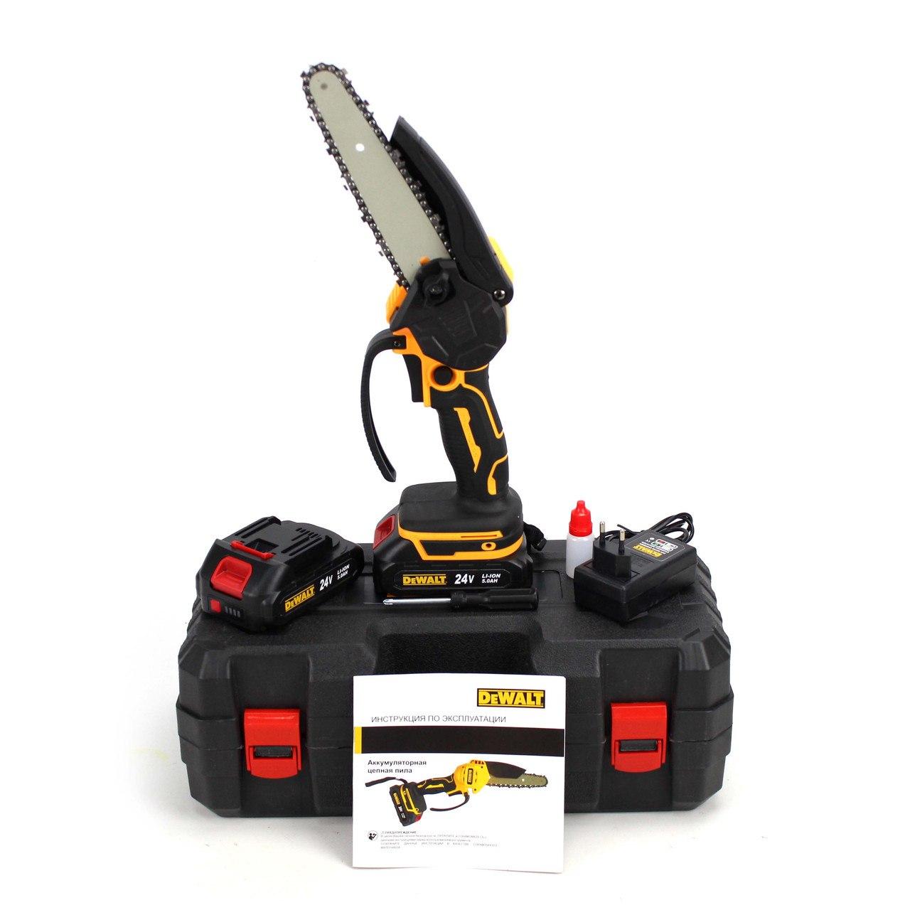 Аккумуляторная Мини Пила DeWalt DCM155N Цепная 24V, 5Аh, Шина 15см, АКБ ...