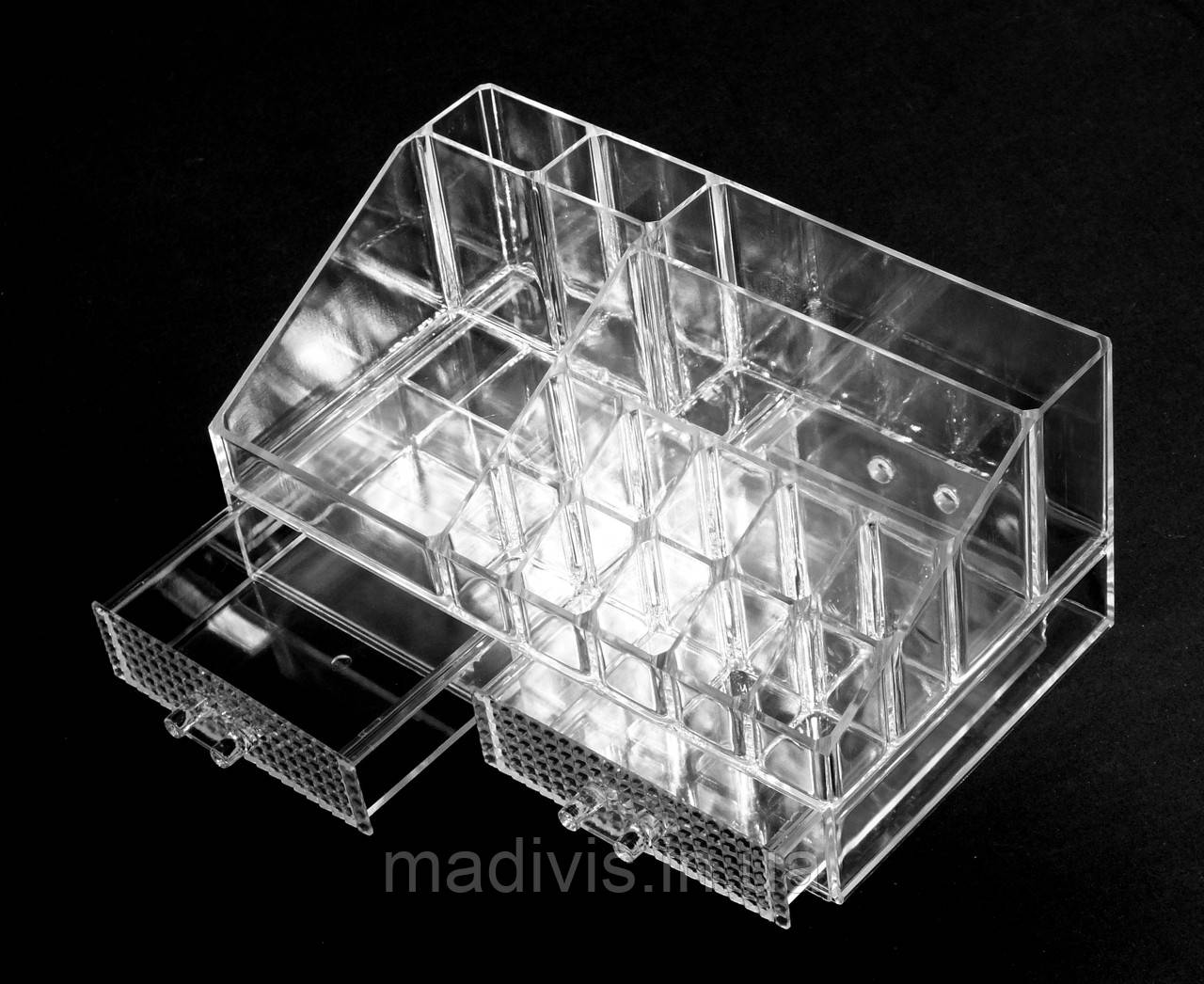 Органайзер/підставка для зберігання косметики JM-631 на 2 ящики, Акриловий бокс для макіяжу/біжутерії, фото 1
