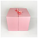 Коробка сюрприз "Lux" 25*25*22 см із шкатулкою та серцем розовая, фото 2