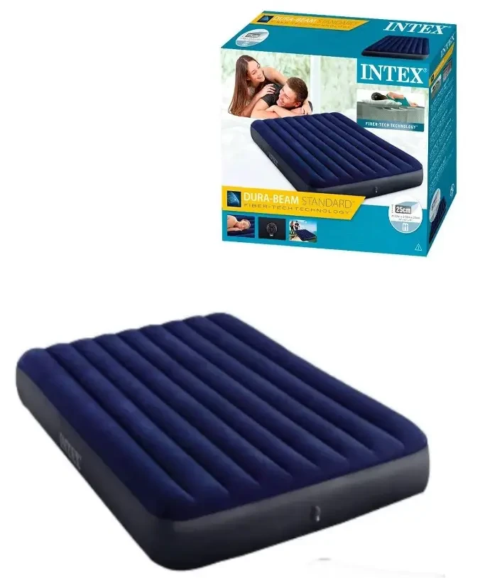 Надувной матрас Intex 68758 137*191*22 полуторный для пляжа, для сна ...