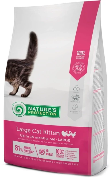 Сухий корм для кошенят великих порід Nature's Protection Large cat Kitten з м'ясом птиці 2 кг