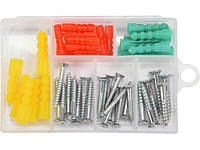 Набір шурупи оцинковані дюбелі 52 штуки YATO YT-36505