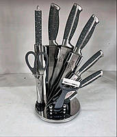 Набор ножей 8 предметов гранитное покрытие на подставке Zepline ZP-027