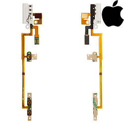 Шлейф для iPod Nano 6G, конектор навушників, кнопки вмикання, кнопок звуку, білий, оригінал