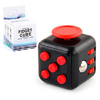 Кубик антистресс Fidget Cube (черный с красным)