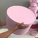 Велика кругла коробка d=50 h=30 см рожева, фото 4